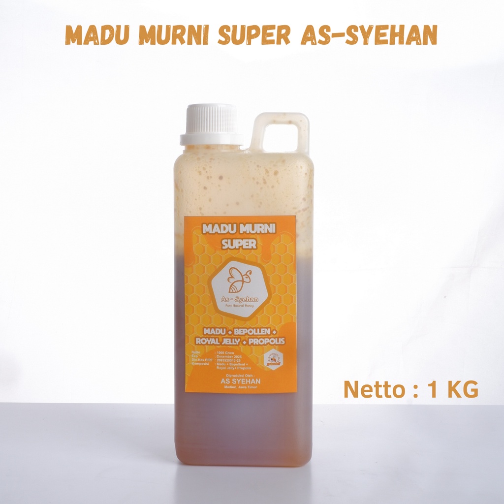 

Madu Murni Super As-Syehan 1 KG Extrak Beepollen, Propolis dan Royal Jelly