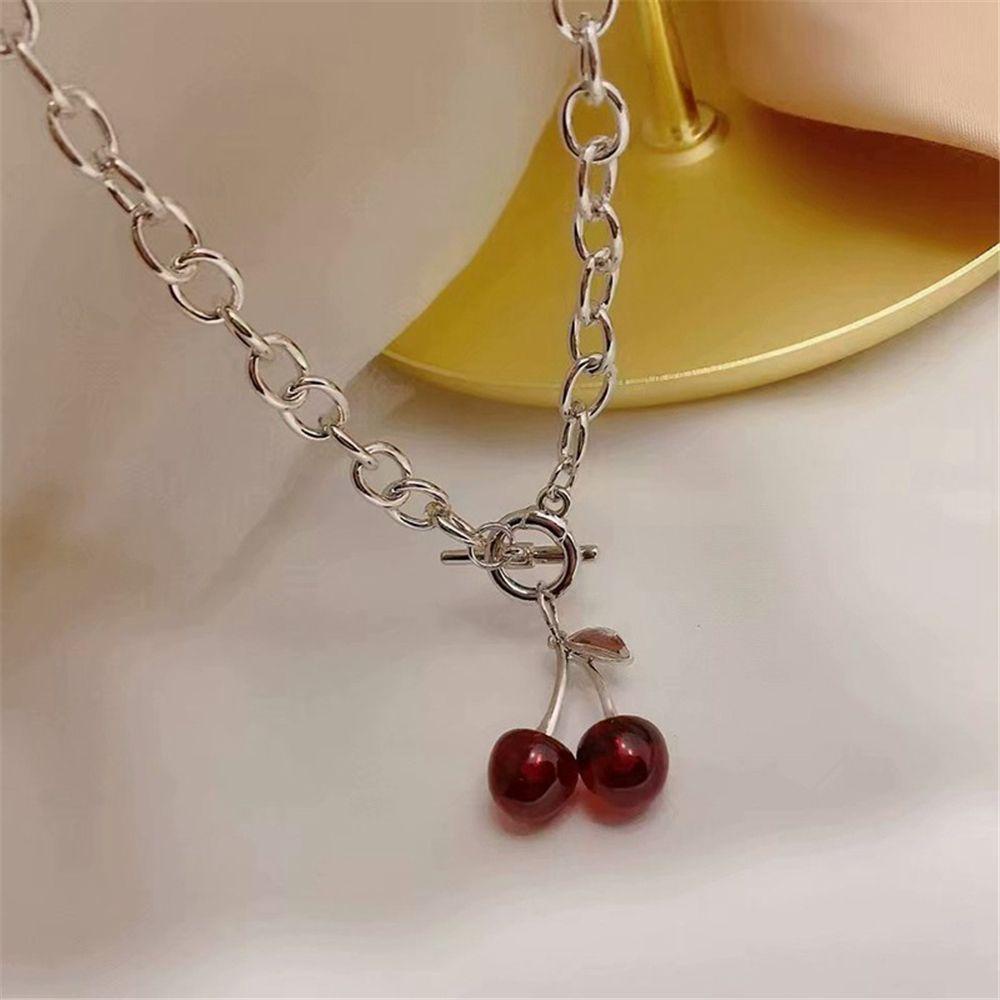 Lily Cherry Liontin Fashion Perhiasan Punk Stainless Steel Harajuku Diablo Link Rantai Klavikula Chain