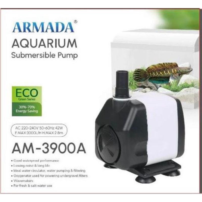 Mesin Pompa Celup Aquarium kolam ARMADA AM 3900 A Waterpump 1M- 2,5 M