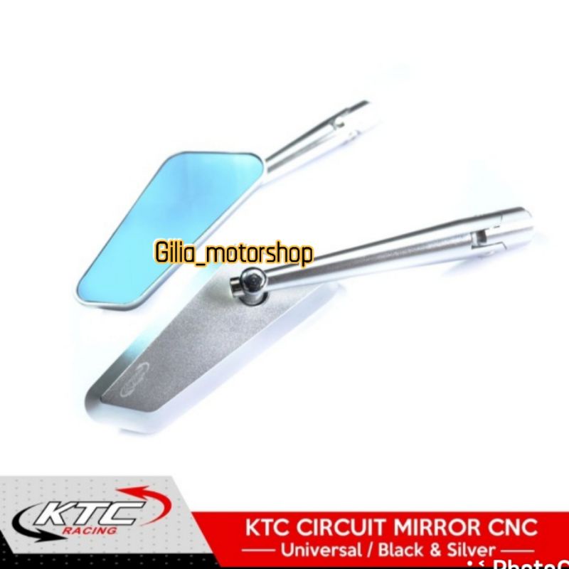 Spion Sirkuit Full CNC KTC RACING MIRROR BLUE UNIVERSAL MOTOR