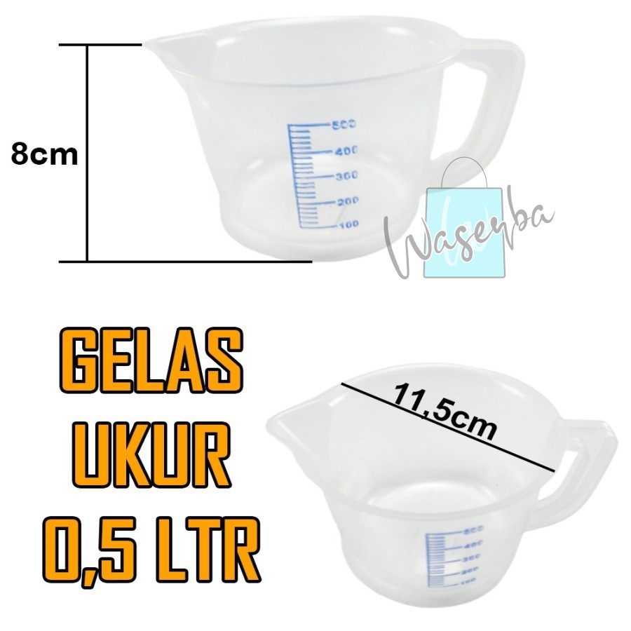 Gelas Ukur Bahan Plastik 250ml dan 500ml  - Gelas Takar Air Termurah