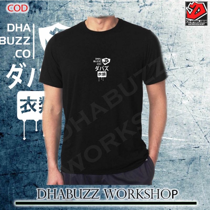 DHABUZZ 02 KAOS DISTRO HITAM PRIA LENGAN PENDEK JAPAN STYLE SIMPLE ORIGINAL TERBARU