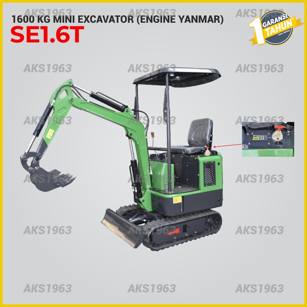 Hydraulic Mini Excavator Yanmar 1,6 Ton Beko Konstruksi 15 Kw - AKS - SE1.6T - AKS1963