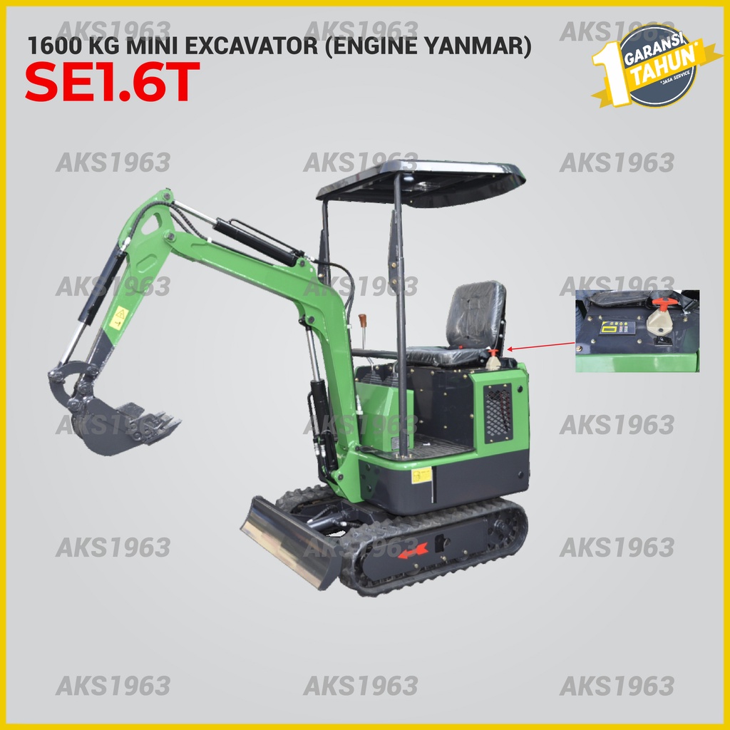 Alat Berat Mini Excavator Konstruksi Backhoe Beko 1,6 Ton 15 Kw - AKS - SE1.6T - AKS1963