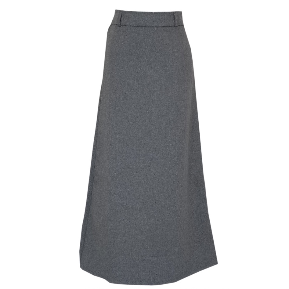 Rok Kerja Panjang Hitam A Bahan Formal Kantor  Rok panjang Bentuk A Rok A Line Panjang Polos Formal Kerja Kantor  Rok A Line Skirt Pelatihan Ospek Perawat Maba Mahasiswa Rok Model A Rok A Jumbo Rok Bahan Hitam Kerja Model A-ABU MUDA