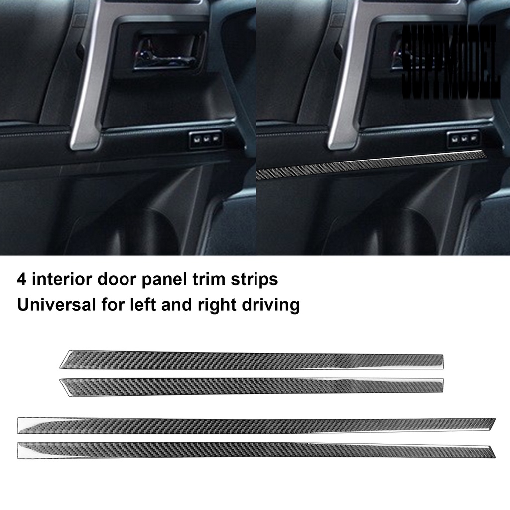 Suppmodelx 4Pcs Strip Trim Panel Pintu Mobil Toyota 4Runner 2010-2020 Bahan Serat Karbon Tahan Panas