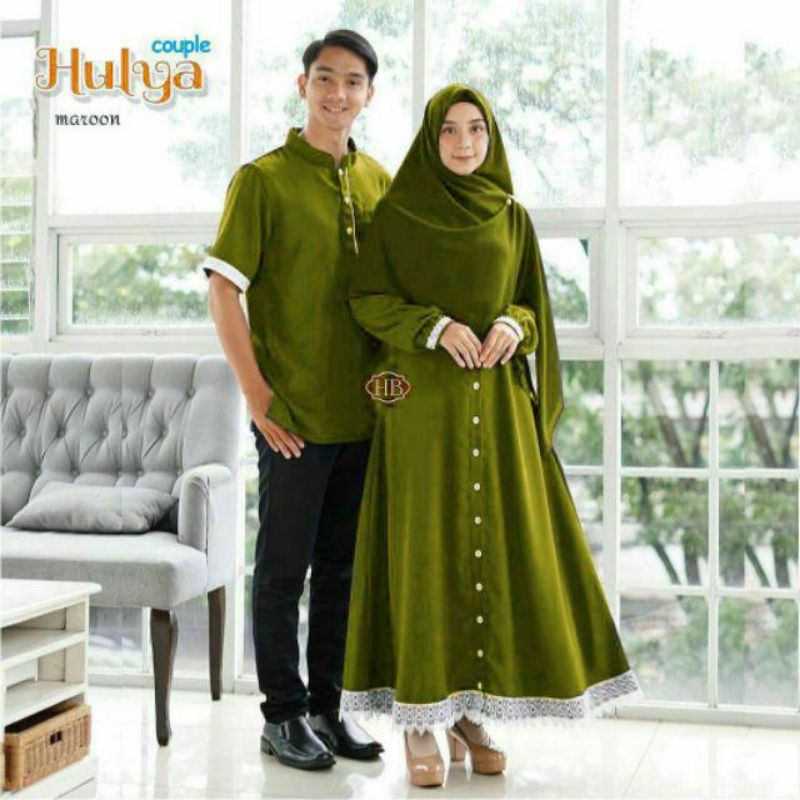 Family set hulya / family set muslim hulya / couple hulya warna hijau
