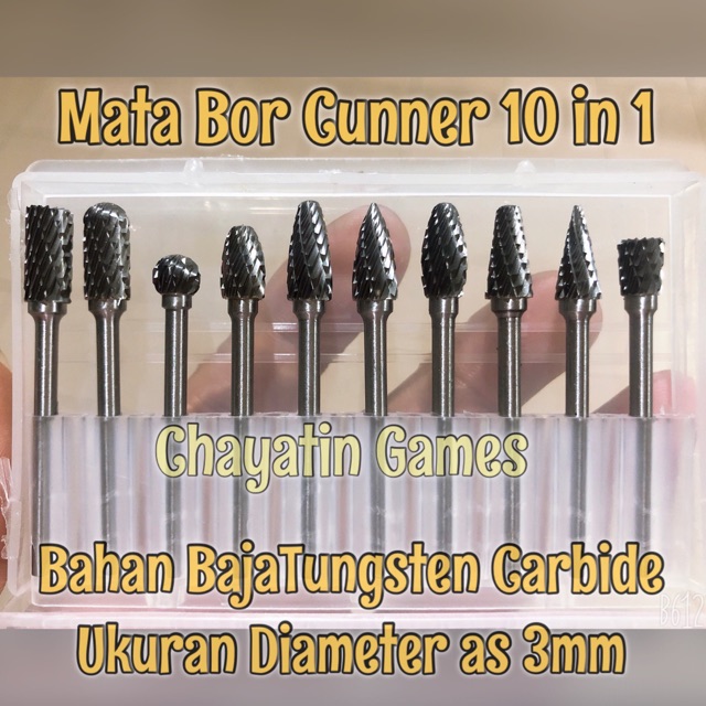 Mata Bor Cunner 10 in 1 Bahan Baja Tungsten Untuk Morting Porting