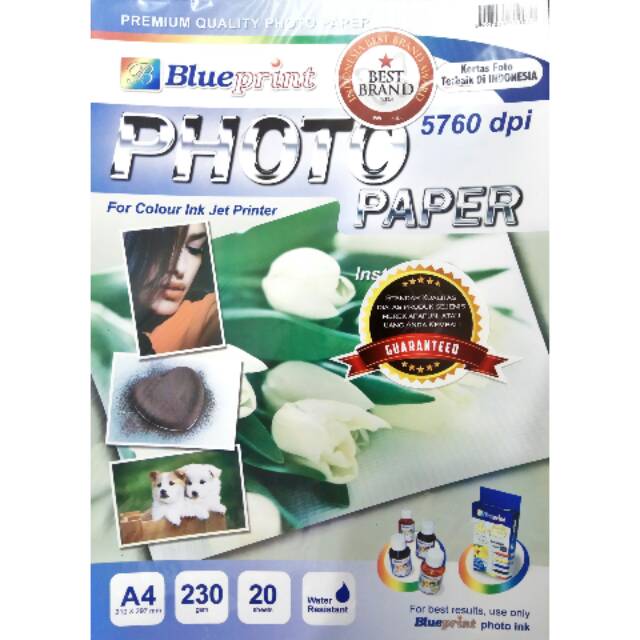 

Kertas Foto Blueprint Glossy A4 230 gsm (20 lembar)