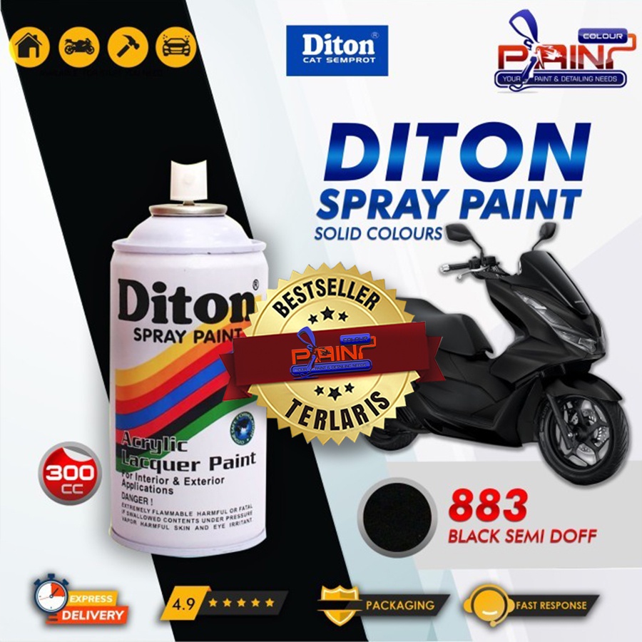 Diton 883 Black Semi Doff Cat Semprot Motor/Helm/Gundam