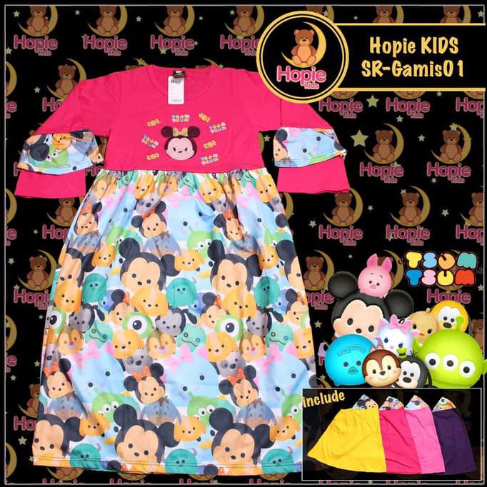 KUALITAS BAGUS GAMIS ANAK CANTIK "TSUM-TSUM" (GROSIR)
