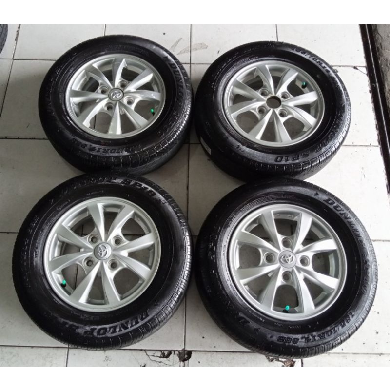 Velg Mobil Second Original Avanza Ring 14x5 H4x114 + Ban Bridgestone 185 70 R14 Buat T120ss