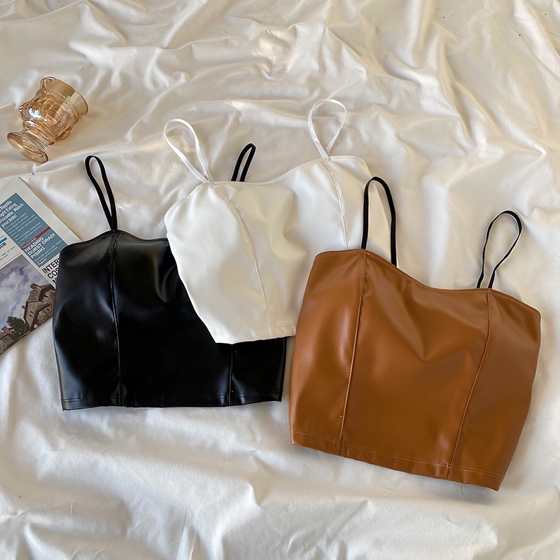 Lm boutique~ HELTER CROPTOP BRA CAMISOL BERMOTIF KULIT