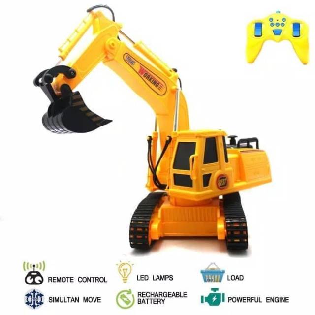 Mainan Remote Control Excavator Digger - RC Mobil Beko Digger Excavator