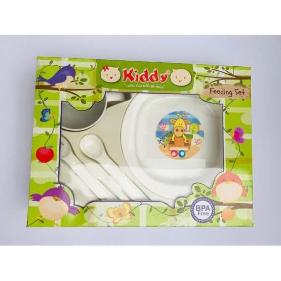 FS002 FEEDING SET / TEMPAT MAKAN BAYI WARNA PUTIH