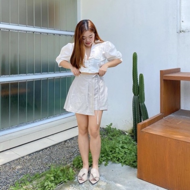 KANON - Miso Skort - Skort basic korean look aksen pita