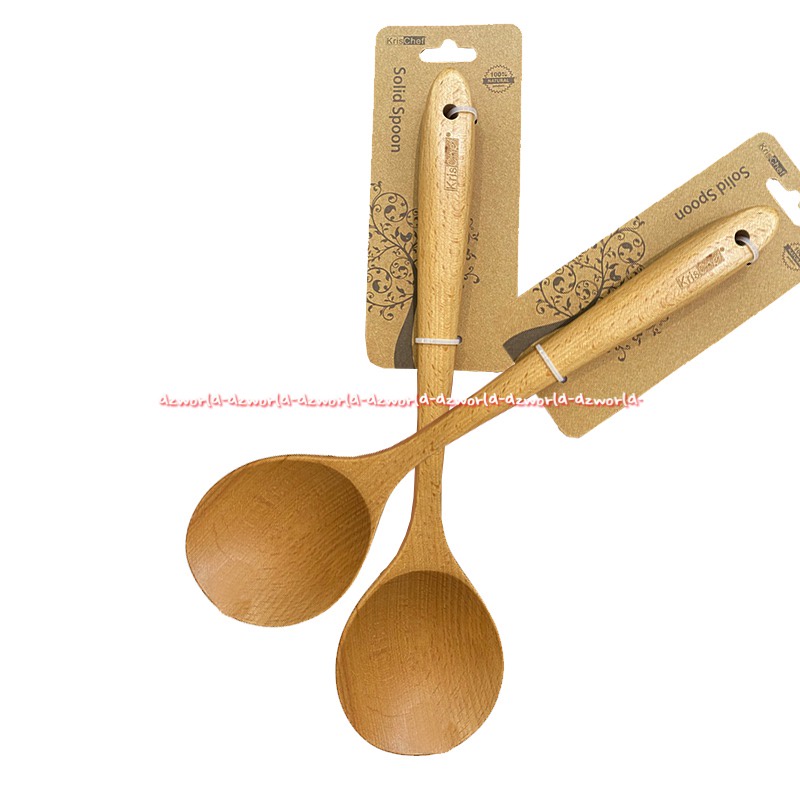 Krischef Solid Spoon Centong Sendok Bahan Kayu Coklat Kris Chef