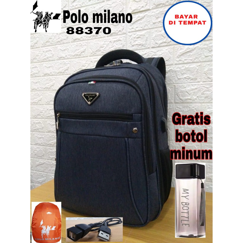 TAS RANSEL COWOK POLO MILANO - 88360 Tas Pria RANSEL KEKINIAN TERLARIS ANTI AIR USB CHARGER