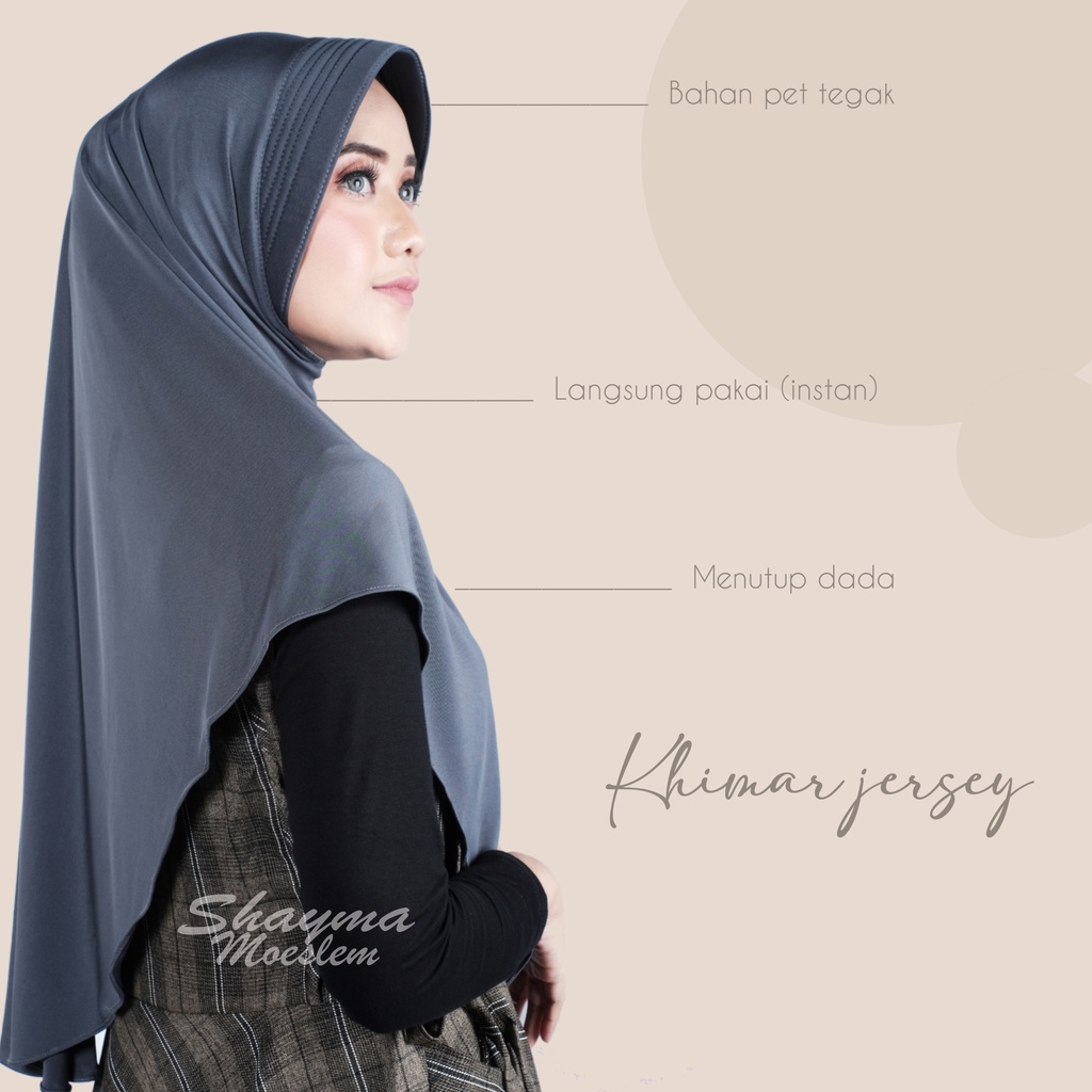 Khimar Pinguin Jersey Pet Antem / Khimar Pinguin Bahan Jersey Premium