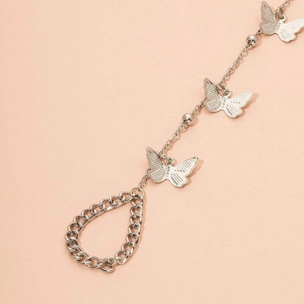 Hu Hu Hu Hu Hu Alat Bantu Pasang Kacamata♡ Gelang Cincin Desain Butterfly Adjustable Tahan Lama Gaya Hip hop Untuk Wanita