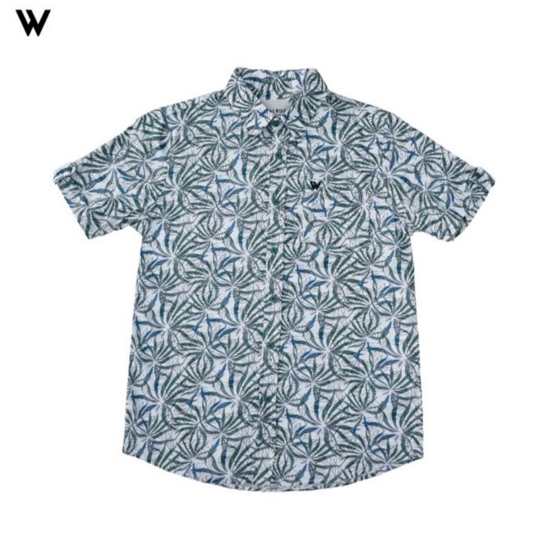 Kemeja WALRUS STUDIO Original Motif Abstrak Abu Hitam