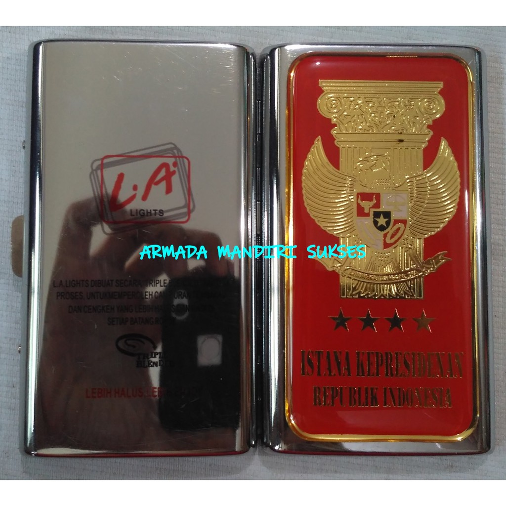 Tempat Rokok Stainless Motif - Cigarette Box