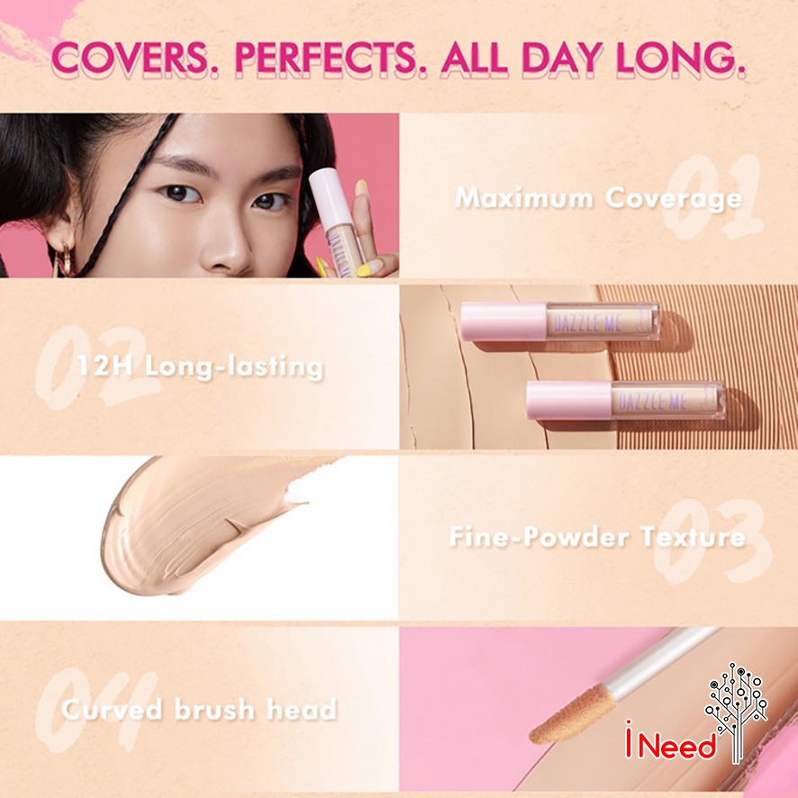 (INEED) DAZZLE ME Our Secret Cover Concealer - Liquid Makeup Tahan Lama Matte