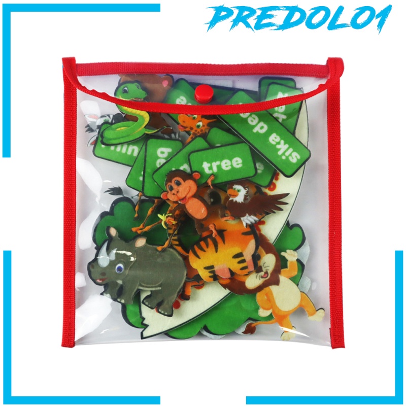 [PREDOLO1] Felt Puzzle Forest Zoo Learning Montessori Imagination Toy