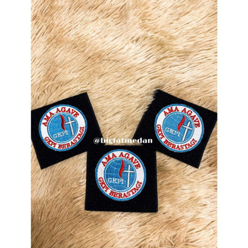 Patch Logo, Bordir Logo / Emblem GKPI Berastagi+Velcro