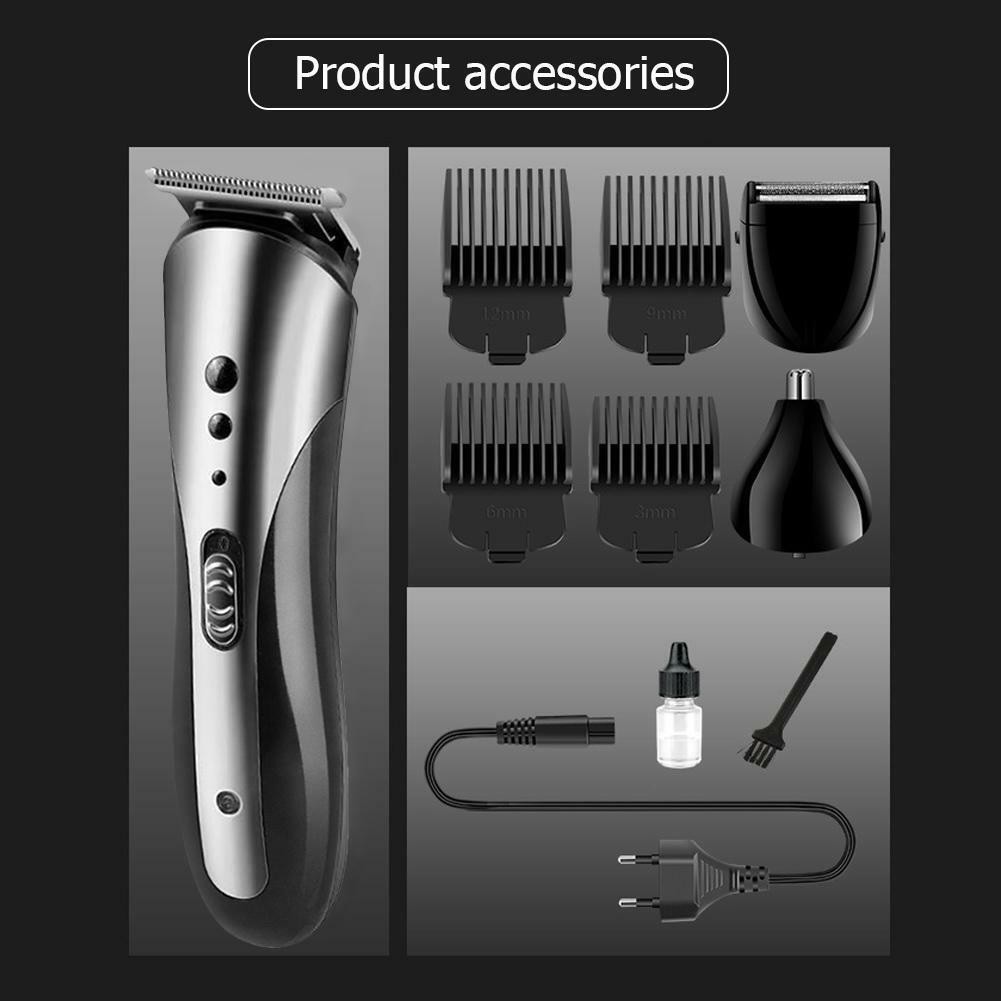 KEMEI KM-1407 - 3 in 1 Electric Rechargeable Hair Clipper Trimmer Set - Alat Cukur Rambut Elektrik