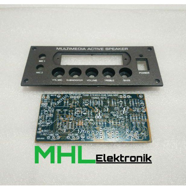 Panel Multimedia Active Speaker USB 2 Mic Subwoofer Plus PCB Tone Control Stereo Tipe 176