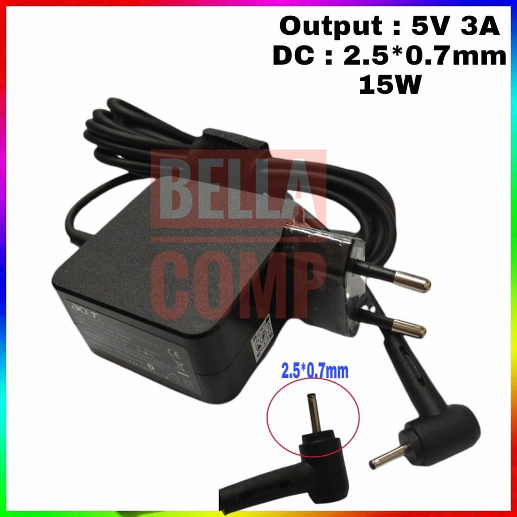 Charger Adaptor Vandroid 5V 3A (2.5mm*0.7mm) Charger Adaptor Acer One 10 S1002-145A N15P2 N15PZ 5V 3