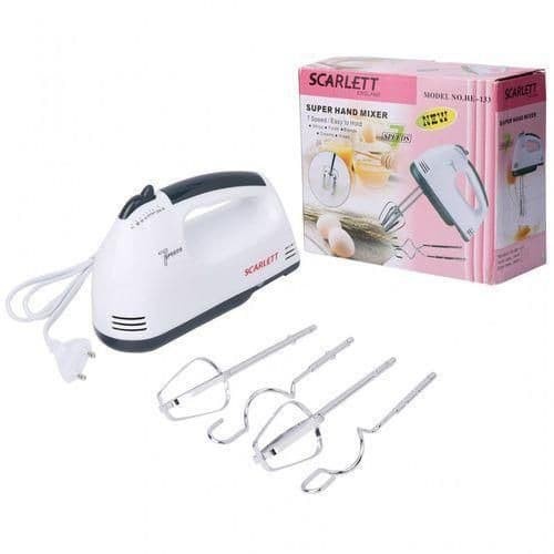 Hand Mixer Scarlett HE-133 Mikser Tangan 7 Kecepatan Pengaduk Adonan Kue Roti Mixer Murah Berkualitas Mixer Tangan Mixer Kue dan Roti 7 Speeds BISA COD