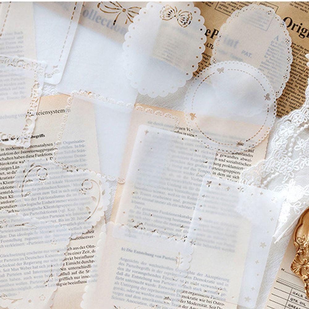 LANFY Hollow Transparan Sulfate Butter Paper Tulisan Planner Diary Memo Pads Junk Journal Girl In Skirt Series Bantalan Tulisan Craft Papers Decorative DIY Scrapbooking