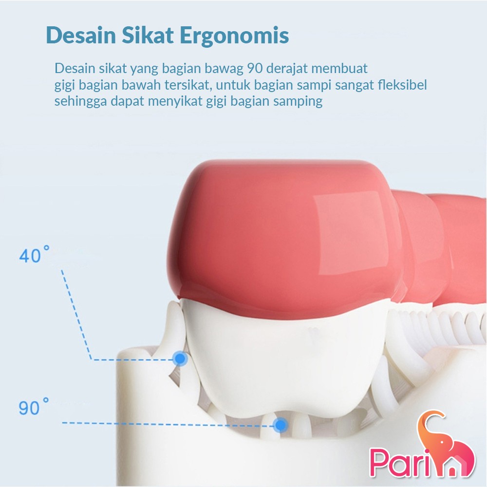 Sikat Gigi / tooth brush anak bentuk U Bahan silikon 2-6 Tahun