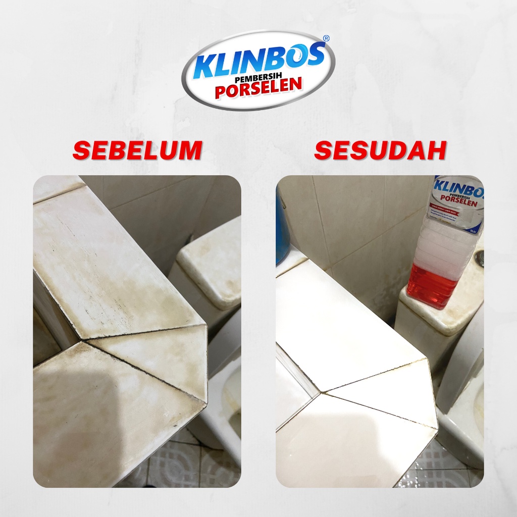 KLINBOS PORSELEN 1 LITER Pembersih Kerak 5X Lebih Kuat Untuk Kamar Mandi Keramik Toilet Kaca WC