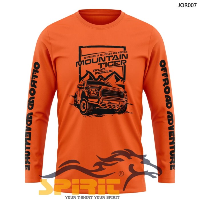 Baju Kaos Offroad Mountain Tiger Lengan Panjang Distro Spirit Tshirt