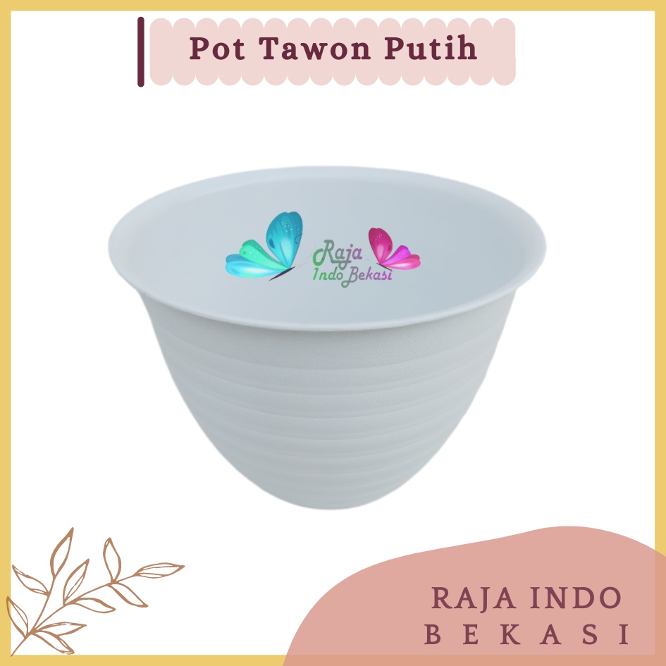 Pot Goccie 30 Putih 24cm Motif Tawon Pot Hias Bunga Plastik 24 Cm Mirip Tawon Pot Tanaman Aglonema