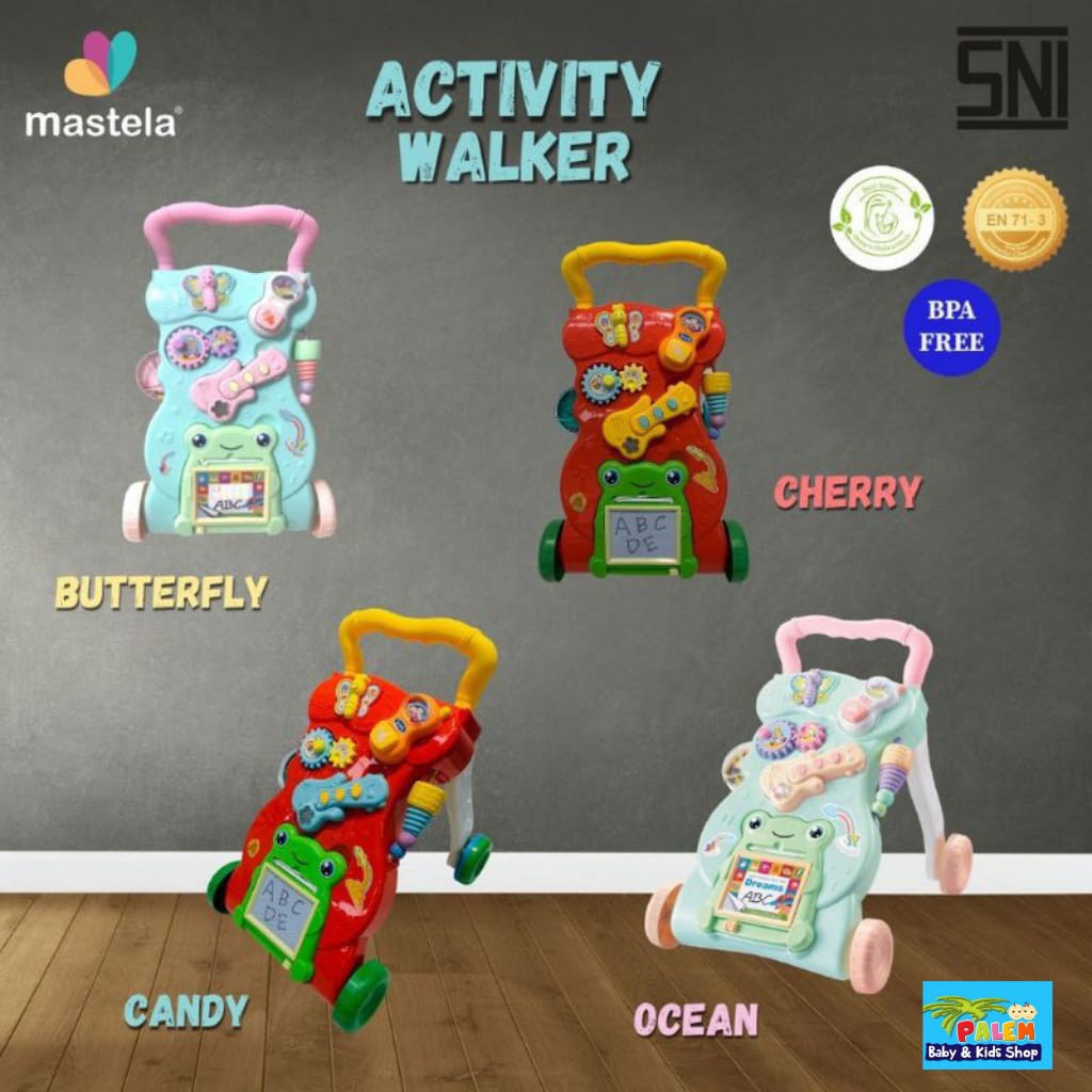 mastela smartstar activity music walker/play and learn