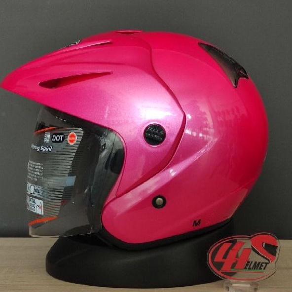 INK CX 22 SOLID BRIGHT PINK helm ink helm motor helm cewek helm half face helm cowok helm harian