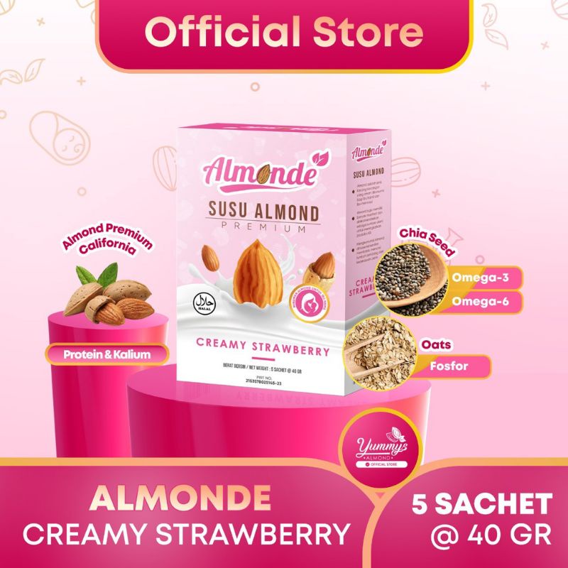 

Almonde Creamy strawberry susu almond ibu hamil