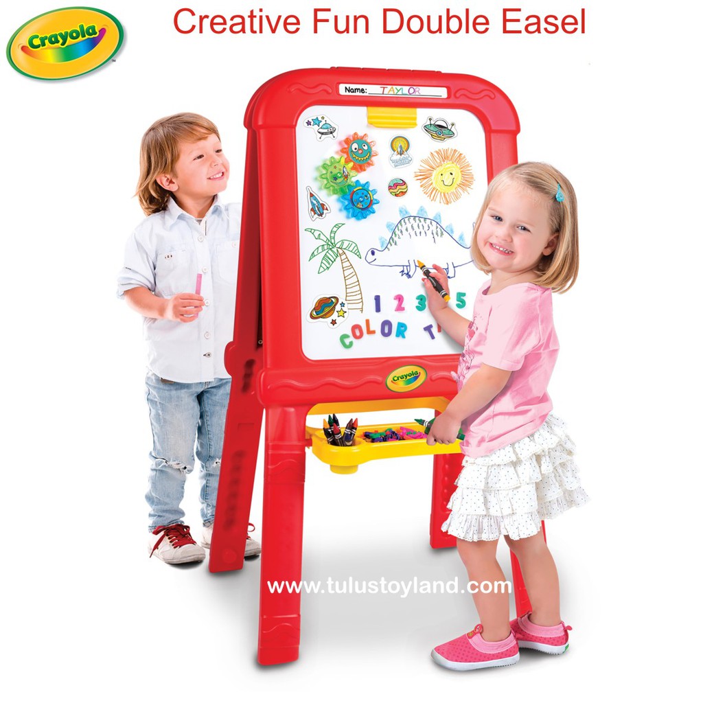 Crayola Creative Fun Double Easel Papan Tulis Anak White Board Magnetik