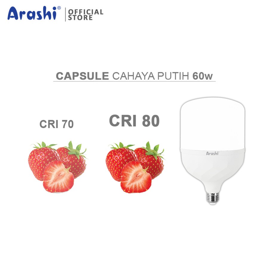 Arashi Lampu LED Capsule 60 Watt CDL Putih Bohlam LED Capsule