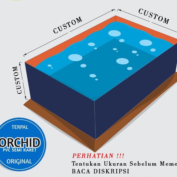 Kolam Terpal Kotak Custom ORCHID PVC Semi Karet