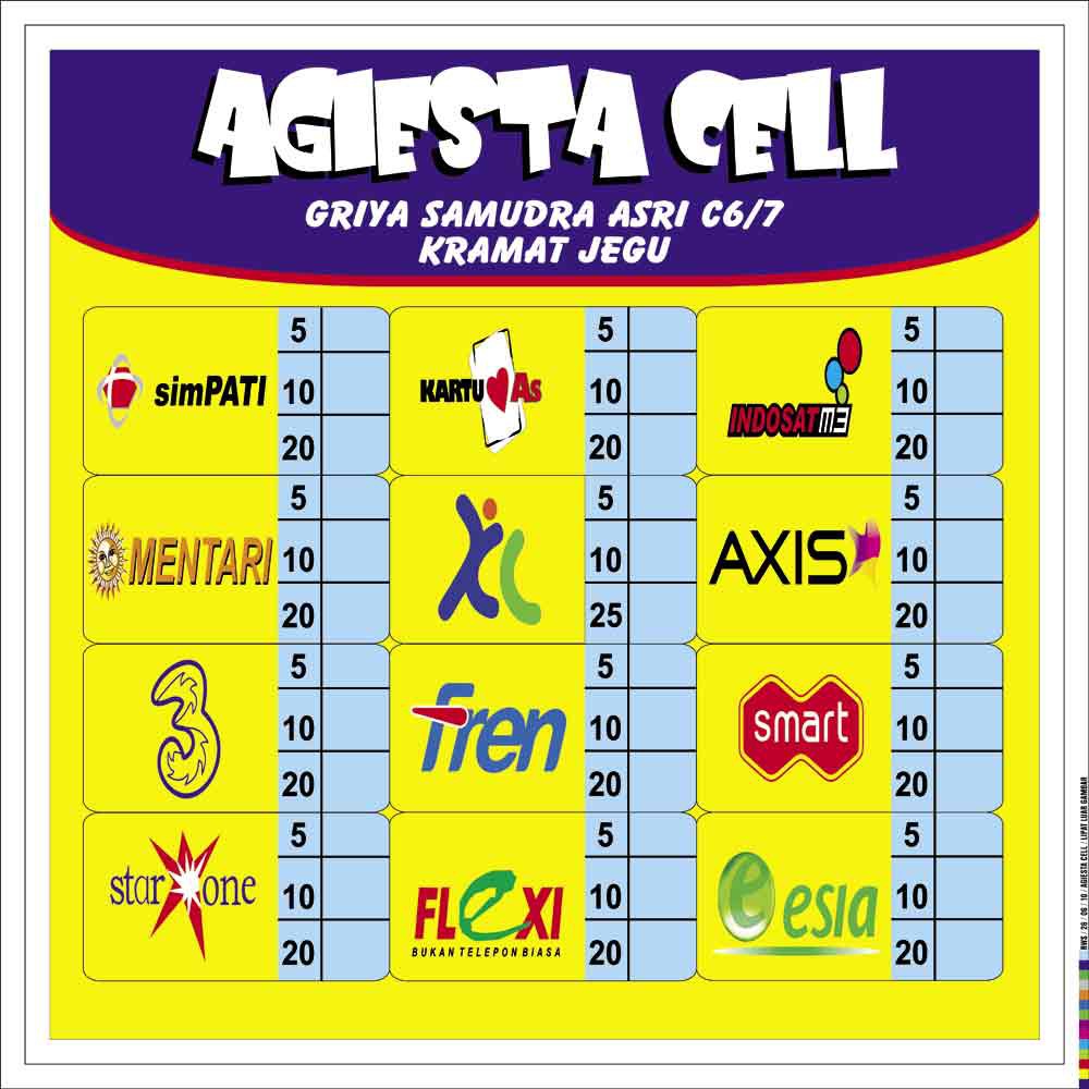 spanduk banner etalase konter pulsa / spanduk konter hp / banner konter pulsa / 1 hari jadi