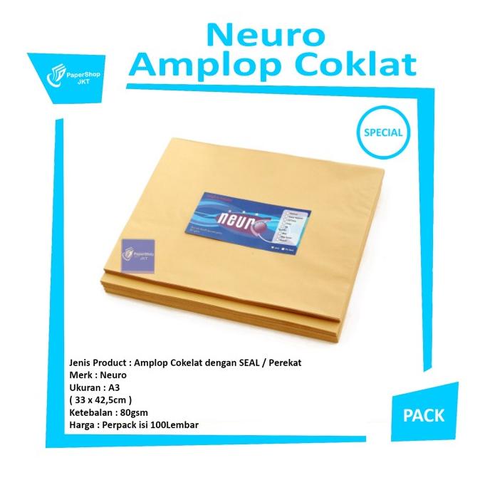 

HOT PROMO!!! Amplop Coklat Ukuran A3 Neuro ( 33 x 42,5 cm ) SEAL