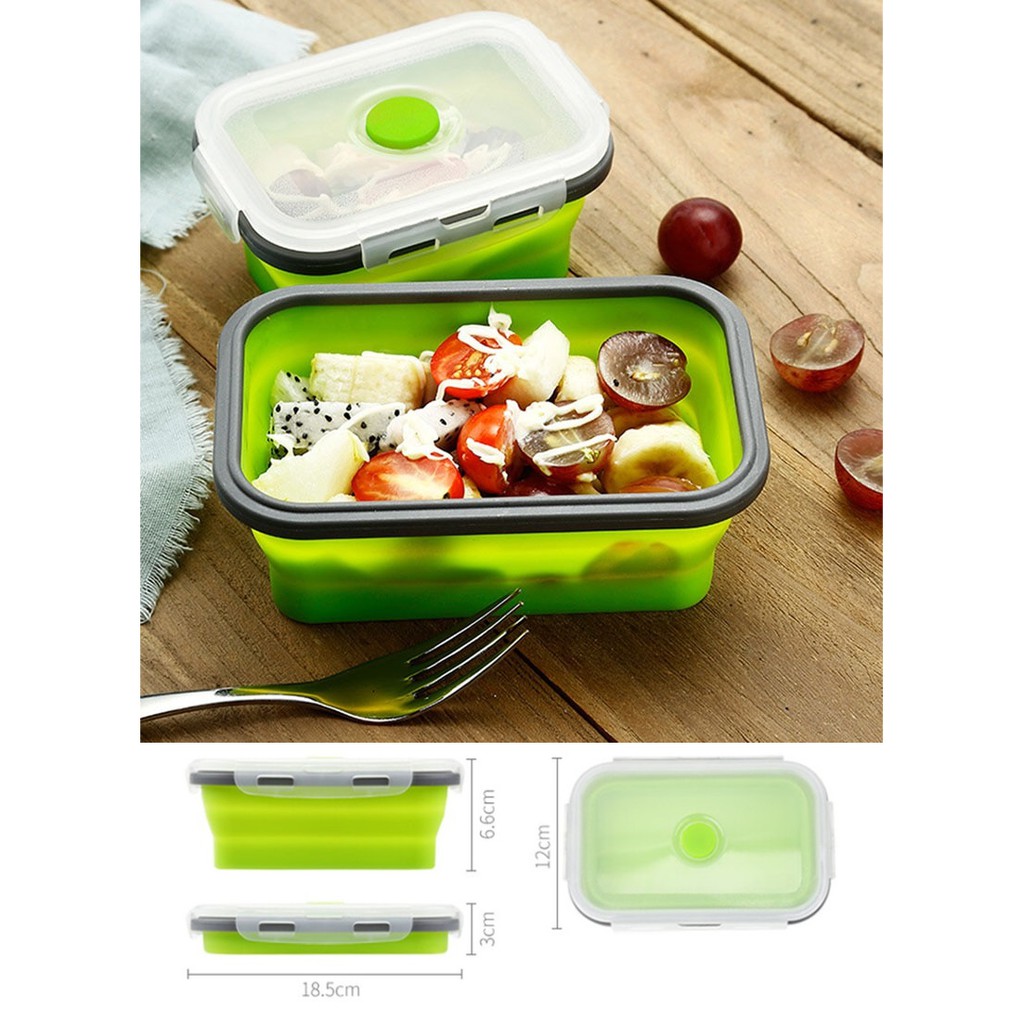 Jual Kotak Makan Lipat Ml Lunch Box Bento Bekal Makan Tempat Makan Praktis Piring Lipat Kotak