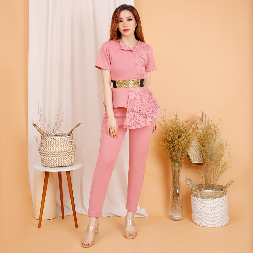 #fashion wanita #045 , STELAN SCUBA IMPORT PREMIUM KOMBINASI BRUKAT GLITER FREE BELT