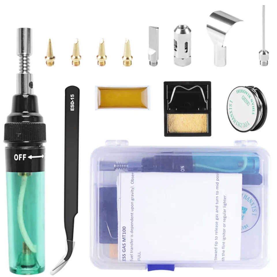 Solder Pena Gas Solder Portable Pencil Torch Las Kecil Pencil Butane Soldering Iron Kit Tools Blow