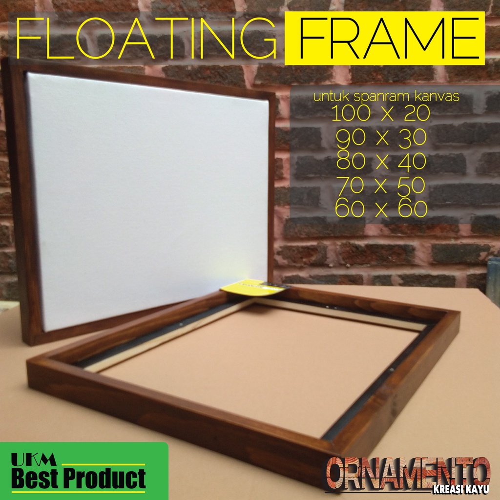

floating frame / bingkai melayang ukuran 50x70, 40x80, 60x60